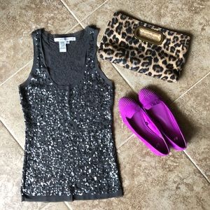 XS Black Sequin Tank